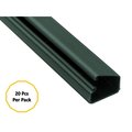 Wire Trak Hinged Wall Cord Cover Cable Raceway - 0.75" W x 0.5" H - 6 Ft Long - Paintable PVC - Black WC337B-BLACK